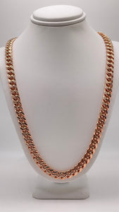 7.4mm Diamond-Cut Cuban Link Chain In 10 KT Rose Gold