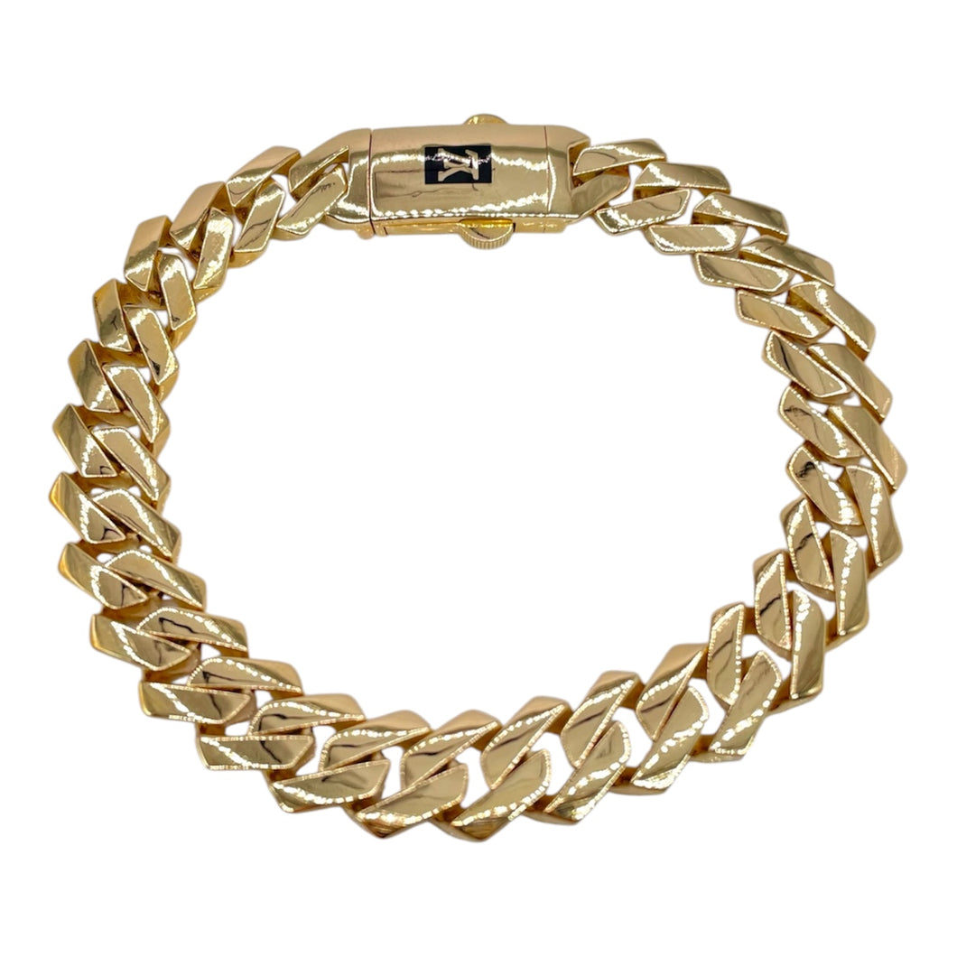 10mm Monaco Link Bracelet In 10 KT Yellow Gold