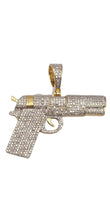 Load image into Gallery viewer, 1.92 CT. Yellow Gold Diamond Gun Pendent In 10 KT