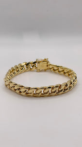 11mm Miami Cuban Bracelet In 10 KT Yellow Gold