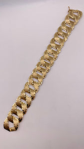 24.4mm Diamond Cut Link Bracelet In 10 KT Yellow Gold