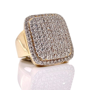 2.69 CT. VS-VVS Natural Diamond Men’s Rectangle Ring 10 KT Yellow Gold
