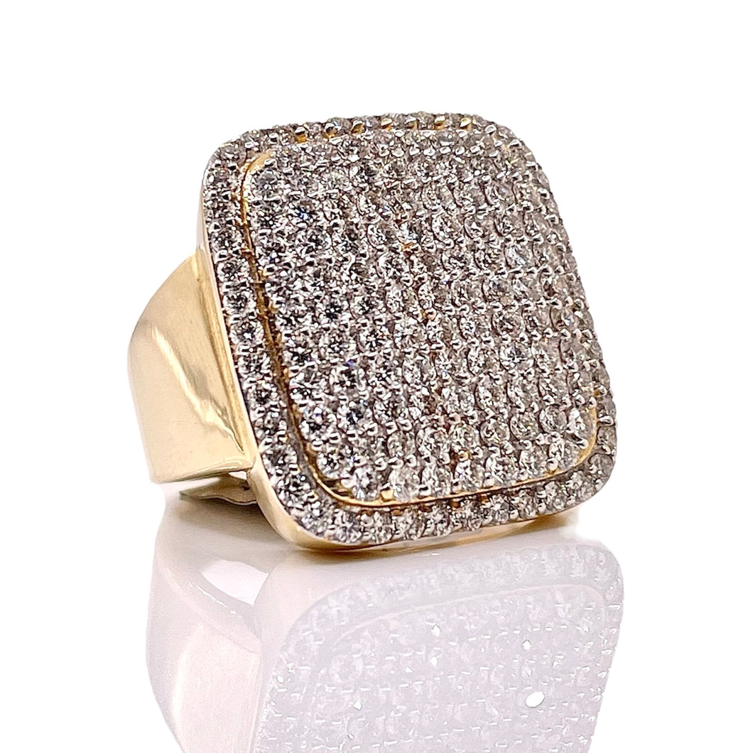 2.69 CT. VS-VVS Natural Diamond Men’s Rectangle Ring 10 KT Yellow Gold