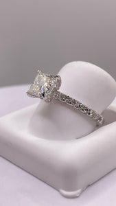 1.96 CT. Lab Grown Princess Cut Diamond Engagement Ring In 14 KT White Gold
