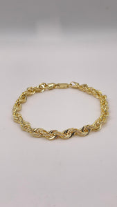 6.4mm Diamond Cut Rope Chain In 10 KT Yellow Gold