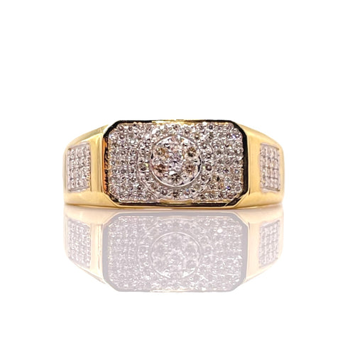 0.31 CT. Natural Diamond Men’s Ring In 10 KT Yellow Gold