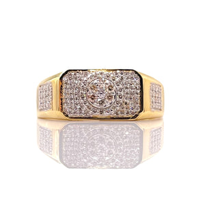 0.31 CT. Natural Diamond Men’s Ring In 10 KT Yellow Gold