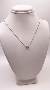 Approx 0.50 CT. Natural Diamond Solitaire Four Prong Necklace In 18 KT White Gold