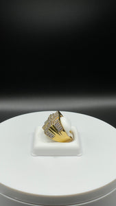 1.51 CT. Natural Multi-Diamond Square-Shaped Men’s Ring 10KT Yellow Gold