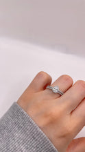 Load image into Gallery viewer, Pair Shape Silver Engagement Ring Set With CZ