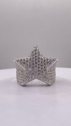 Silver Star Men’s Ring With CZ