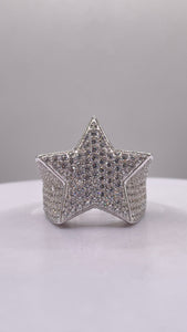 Silver Star Men’s Ring With CZ