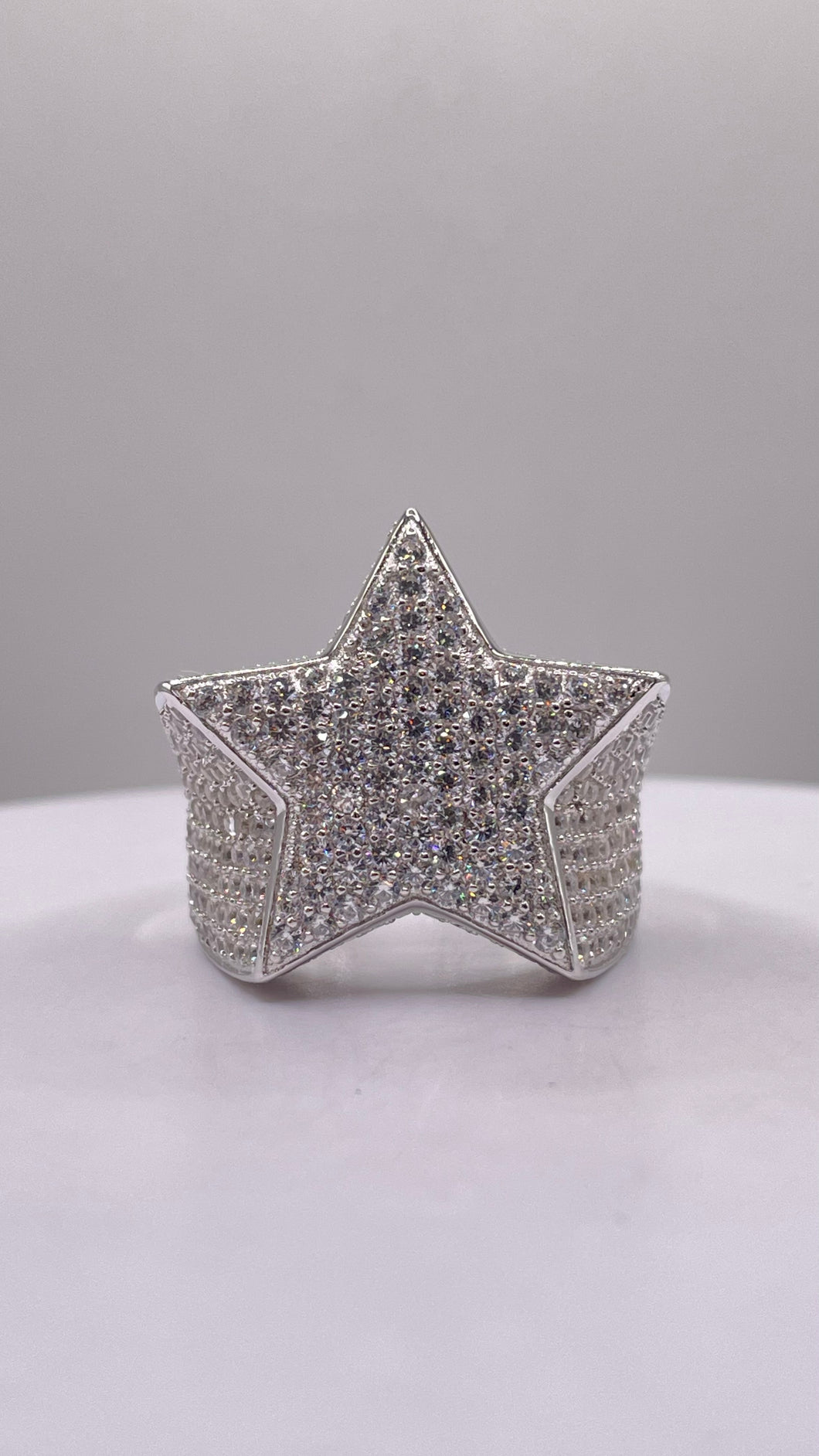 Silver Star Men’s Ring With CZ