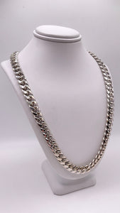 8mm Miami Cuban Link Chain In 10 KT White Gold