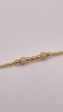 Load image into Gallery viewer, 14 KT Yellow Gold Ball Bracelet With Cubic Zirconias