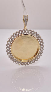 1.81 CT. Natural Diamond Zig-Zag Cuban Memorial Pendent In 10 KT Yellow Gold