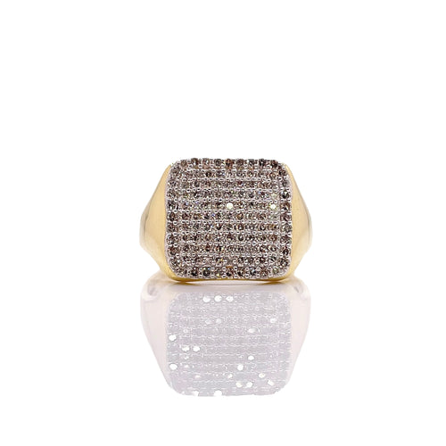 0.82 CT. Natural Diamond Square Shape Ring In 10 KT Yellow Gold