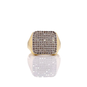 0.82 CT. Natural Diamond Square Shape Ring In 10 KT Yellow Gold