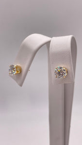 2.06 CT. Lab-Grown Diamond Stud Earrings Set In 18 KT Yellow Gold