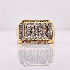 0.76 CT. Natural Diamond Men’s Ring In 10 KT Yellow Gold