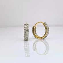 Load image into Gallery viewer, 0.78 CT. Natural Diamond Hoop Earrings In 10 KT Yellow Gold