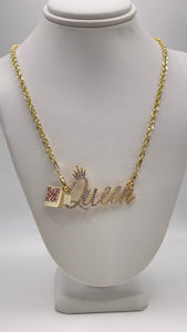 0.69 CT. Natural Diamond Queen Pendant & Rope Chain Combo