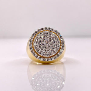 1.49 CT. Natural Diamond Men’s Circle Shape Ring In 10 KT Yellow Gold