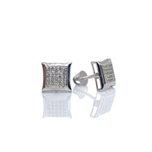 Load image into Gallery viewer, 0.19 CT. Natural Diamonds Square Shape Stud Earrings In 10 KT White Gold