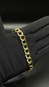 9mm Men’s Curb Link Bracelet In 10 KT Yellow Gold