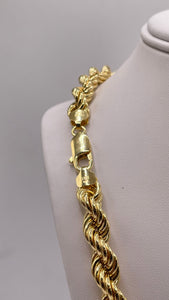 8mm Rope Chain In 10 KT Yellow Gold