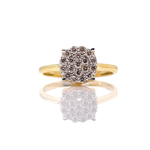 0.36 CT. Natural Diamond Round Shape Women’s Ring In 10 KT Yellow Gold