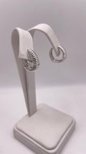 Load image into Gallery viewer, Silver Hoop Earrings With CZ