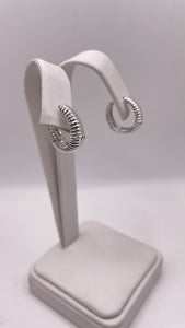 Silver Hoop Earrings With CZ