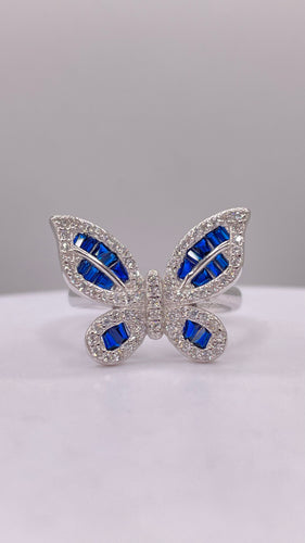 Silver Butterfly Ring With CZ