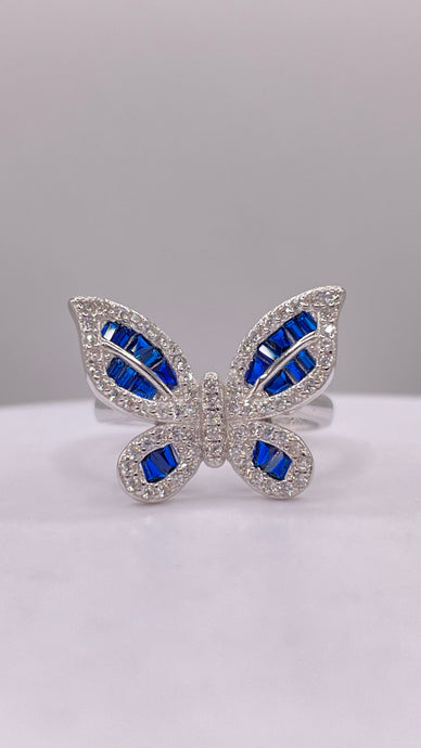 Silver Butterfly Ring With CZ