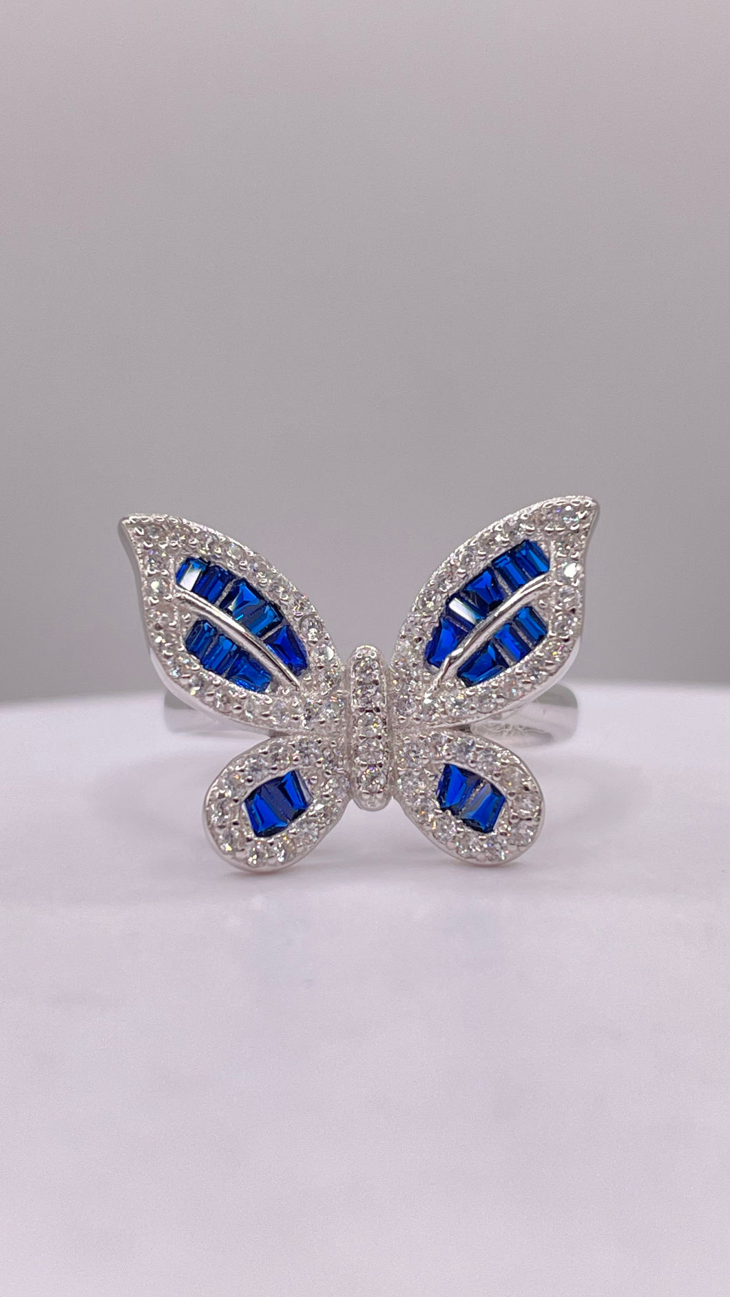 Silver Butterfly Ring With CZ