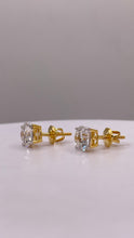 Load image into Gallery viewer, 2.0 CT. T.W Round-Cut Internally Flawless Lab Created Diamond Stud Earrings In 14 KT Yellow Gold