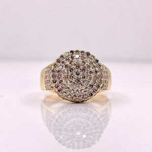 1.56 CT. Natural Diamonds Round Shape Men’s Ring In 10 KT Yellow Gold