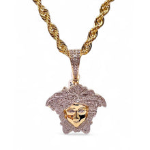 Load image into Gallery viewer, 0.45 CT. Natural Diamond Medusa Face Pendent In 10 KT Yellow Gold