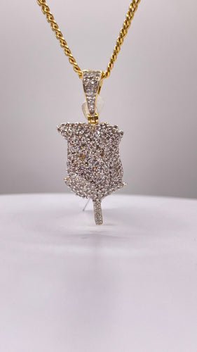 0.60 CT. Natural Diamond Rose Pendant In 10 KT Yellow Gold