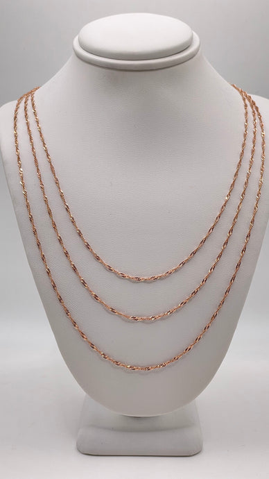 1.4mm Dainty Singapore Link Chain In 10 KT Rose Gold
