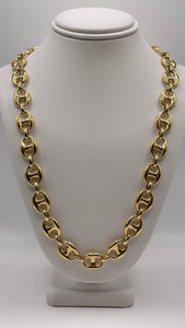 10mm Puff Gucci Link Chain In 10 KT Yellow Gold