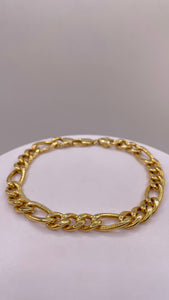 8.0mm Figaro Link Bracelet In 10 KT Yellow Gold