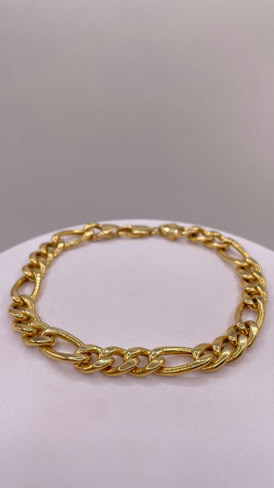 8.0mm Figaro Link Bracelet In 10 KT Yellow Gold
