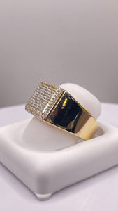 0.33 CT. Natural Diamond Men’s Square Shape Ring In 10 KT Yellow Gold