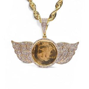 0.99 CT. Angel Wing Memorial Pendent In 10 KT Yellow Gold