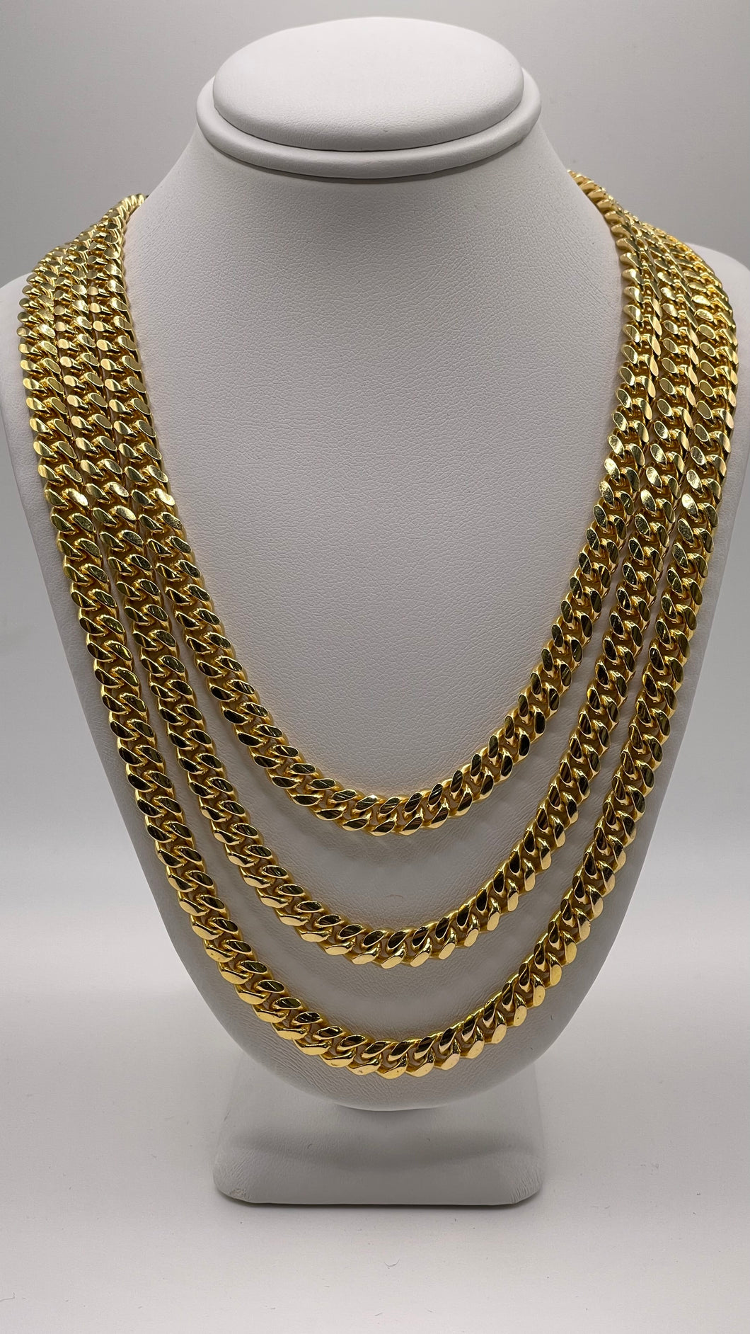 6.4mm Solid Miami Cuban Link Chain In 10 KT Yellow Gold