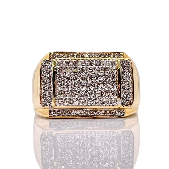 0.76 CT. Natural Diamond Men’s Ring In 10 KT Yellow Gold
