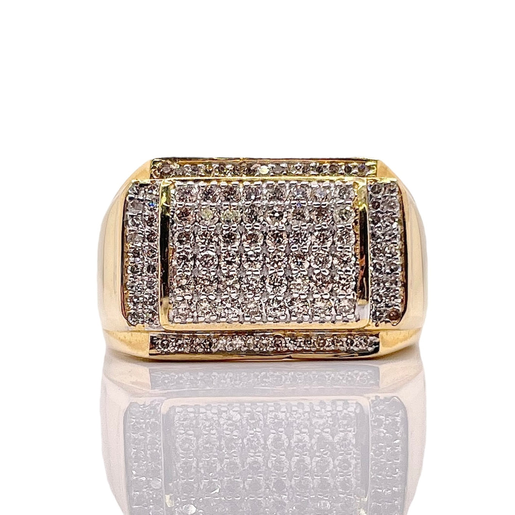 0.76 CT. Natural Diamond Men’s Ring In 10 KT Yellow Gold
