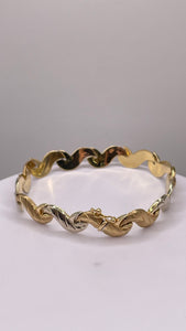 10mm Women’s Yellow & White Gold Bracelet In 14 KT